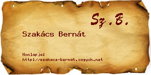 Szakács Bernát névjegykártya